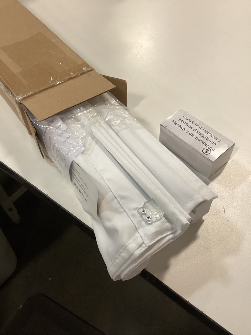 Condition photo showing As Is for CHICOLOGY Roman Shades for Windows , Window Treatments , Roman Shades , Roman Window Shades , Room Darkening Shades , Window Shades , 29"W X 64"H , Belgian Snow (Privacy & Light Filtering) Belgian Snow (Privacy & Light Filtering) 29"W x 64"H