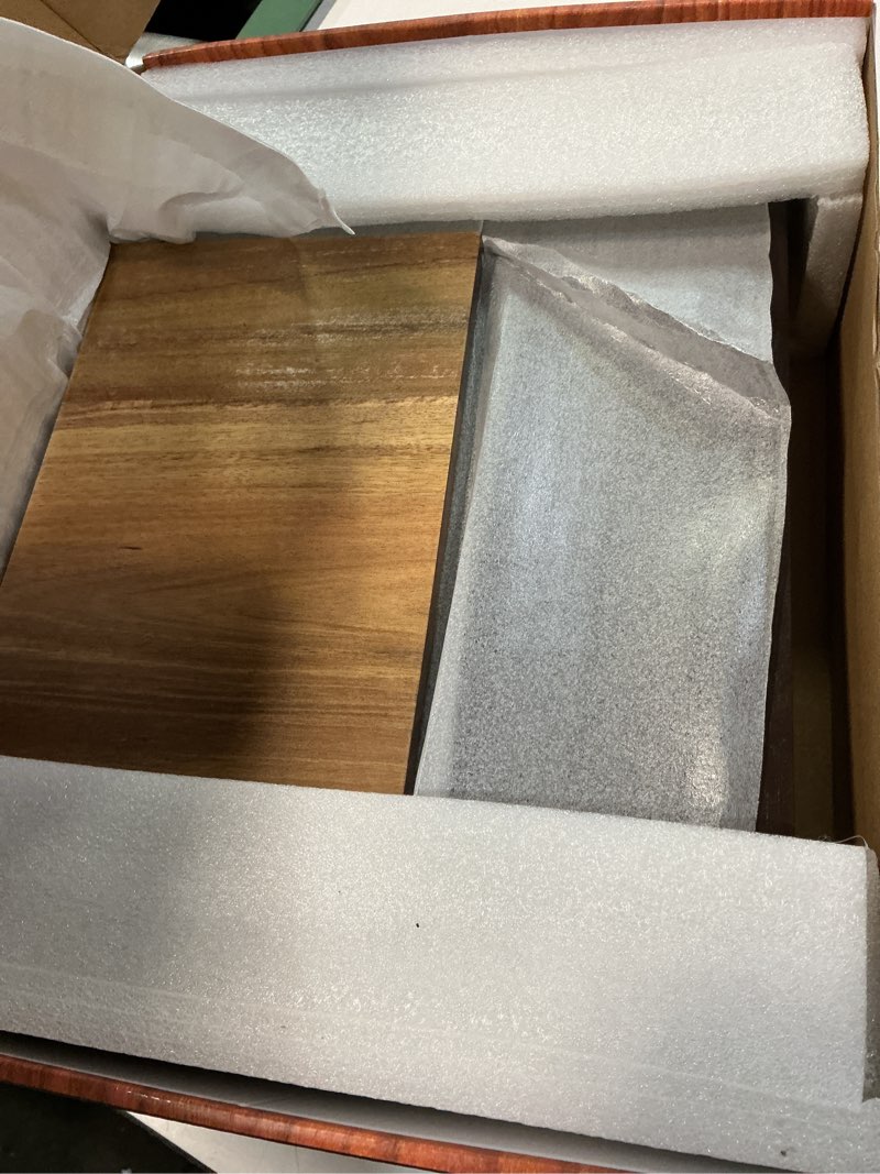 Condition photo showing New/Like New for stella gene - the cutting board kitchen trilogy, decorative 100% acacia cutting board set, book-inspired wooden cutting boards with stand, 3-piece cutting board library style set, meat & cheese board