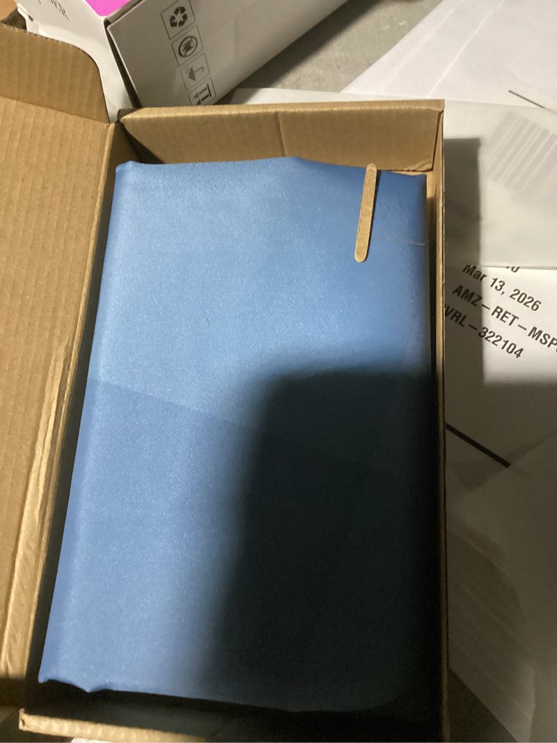 Condition photo showing Good Condition for Sunlit Design 36 x 72 Inches Ombre Blue Small Stall Shower Curtain RV Half Size Narrow Bathroom Curtains Contemporary Geometric Fabric Bathroom Decor 36"(W)x72"(H) Blue