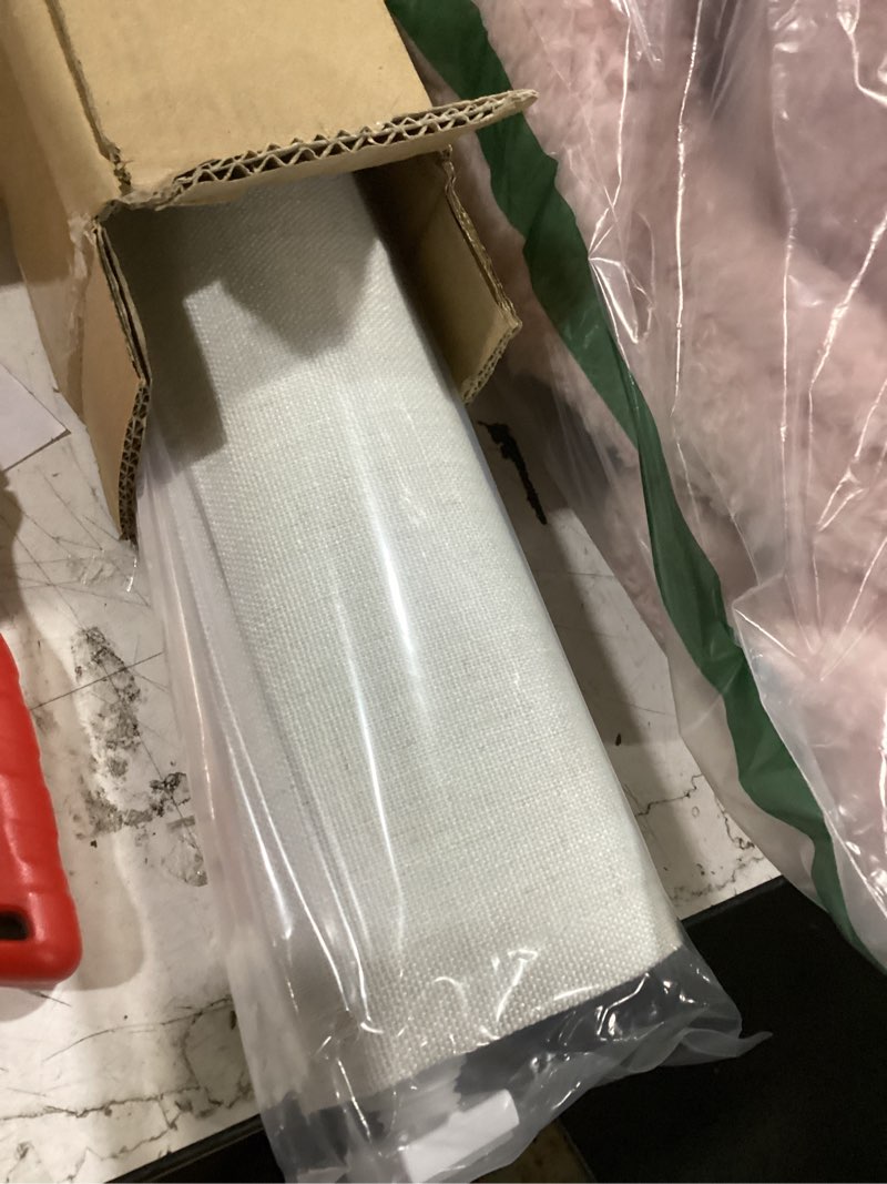 Condition photo showing As Is for lazblinds no tools no drill cordless roman shades for windows, blackout thermal insulated uv blocking window blinds, room darkening fabric blinds for indoor windows, 20'' w x 48'' h, off white blackout - off white 20" w x 48" h