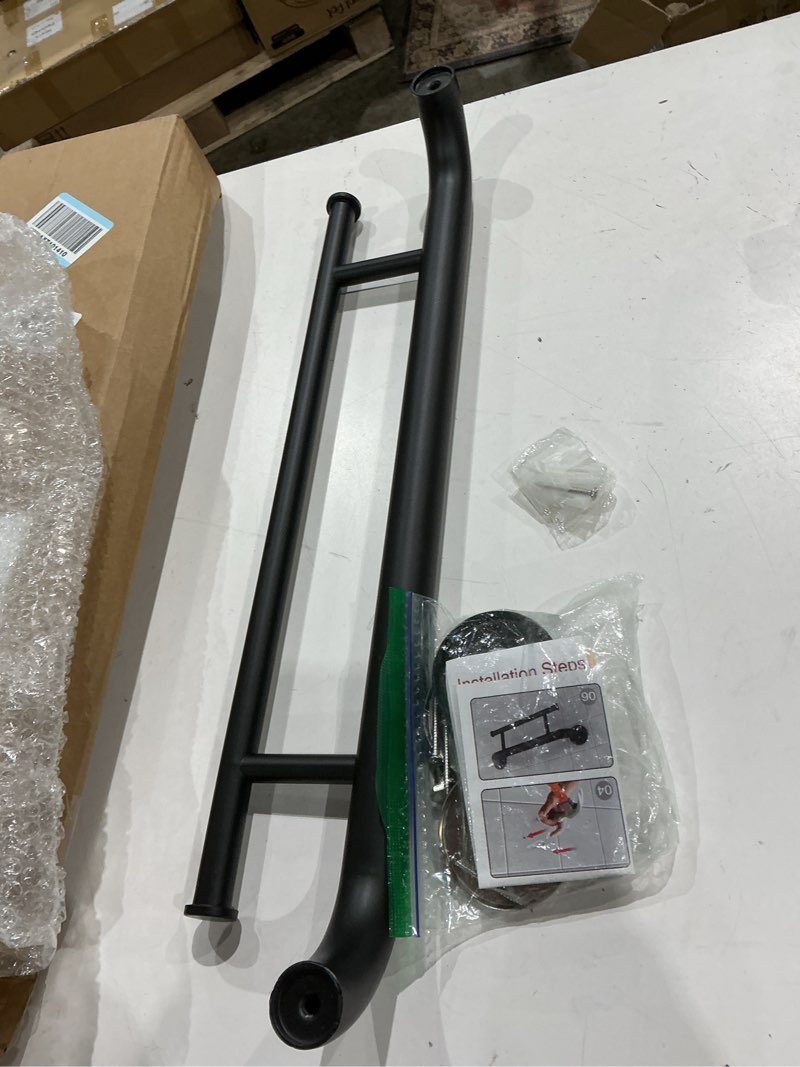 Condition photo showing Good Condition for matte black grab bar 24 inch w/towel holder, ihansee stainless steel towel rack shower support balanced support handle, wall mount safety handrail grab rail for elderly senior handicap disabled