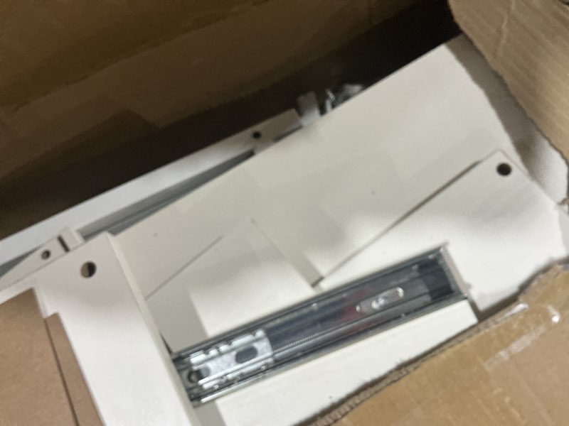 Condition photo showing Good Condition for Tribesigns 63 Inch Computer Desk with File Drawer Cabinet, Ergonomic Office Desk with Monitor Stand, Computer Table with Printer Space, Wood PC Table Workstation Desk for Home Office, White