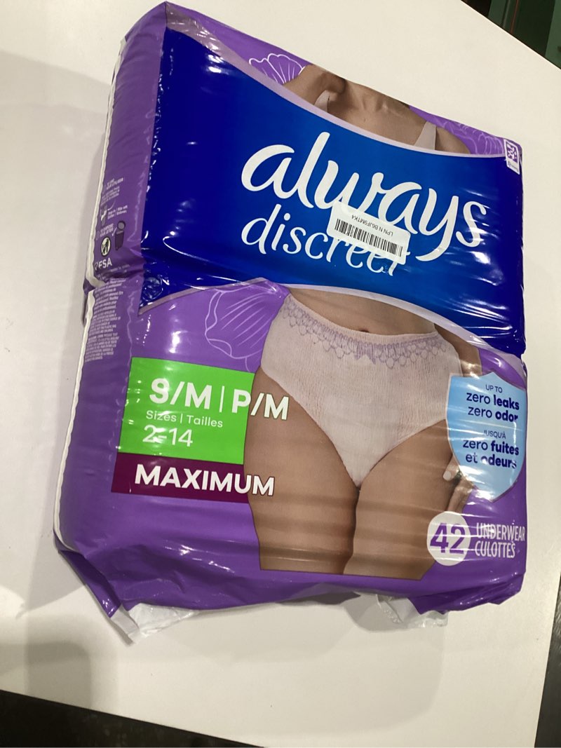Condition photo showing New/Like New for Always Discreet Adult Incontinence Underwear for Women and Postpartum Underwear, S/M, Up to 100% Bladder Leak Protection, 84 Count (Packaging May Vary)