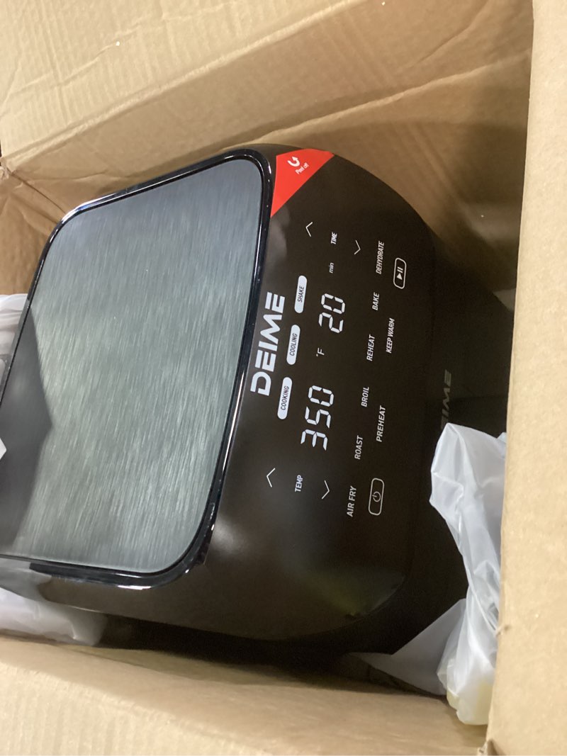 Condition photo showing New/Like New for Air Fryer 6.2 QT Large Capacity Oilless Hot Air Fryers Oven 1500W Healthy Cooker with 8 Presets, Digital LCD Touch Screen, Visual Cooking Window, Non-Stick Basket, Included Recipe (Black-M)