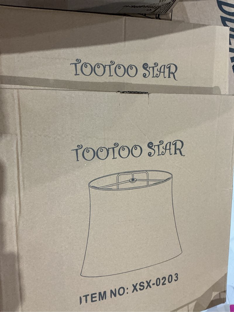 Condition photo showing New/Like New for tootoo star white large drum lamp shade for chandeliers floor light and table lamp, 12x16x11" spider, fabric natural linen hand crafted
