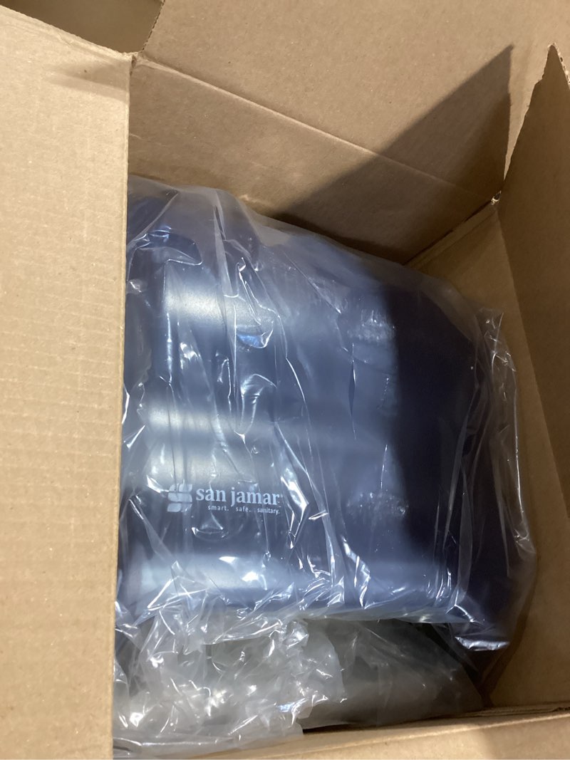 Condition photo showing Good Condition for san jamar classic element paper towel dispenser fits all core sizes with lever for bathroom, kitchens, and restaurants, plastic, 8.5 x 12.5 x 12.75 inches, arctic blue
