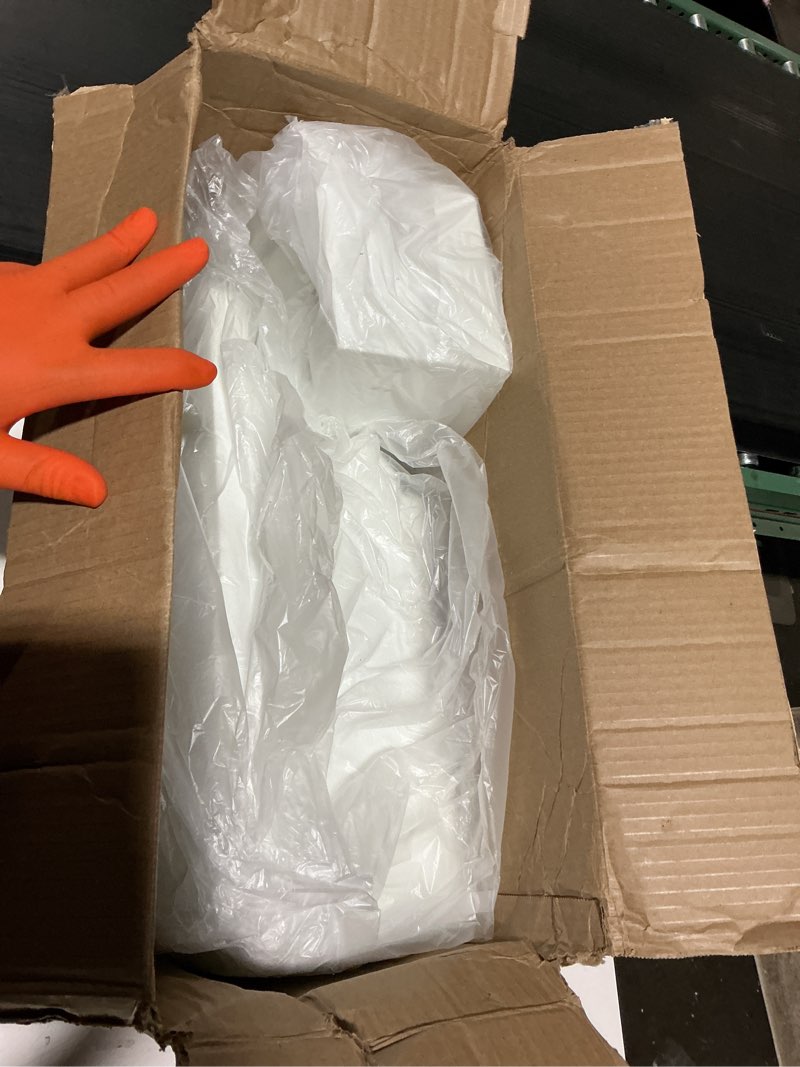 Condition photo showing As Is for mayne rockport double arm mail post - white - 18in l x 23in w x 56.5in h - standard post, 2x paper holder arms (5811-w)