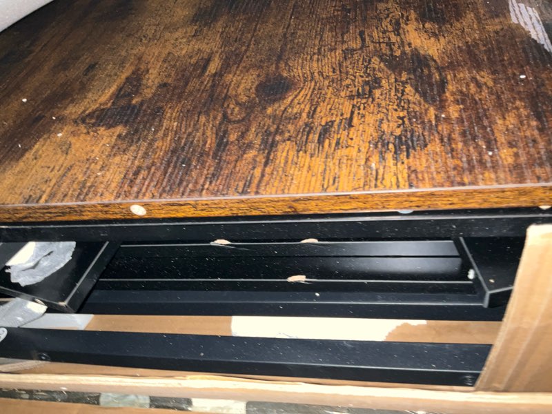 Condition photo showing As Is for GAOMON Dog Crate Furniture for 2 Dogs, 82'' Large Dog Kennel Indoor with 4 Storage Drawers and 4 She