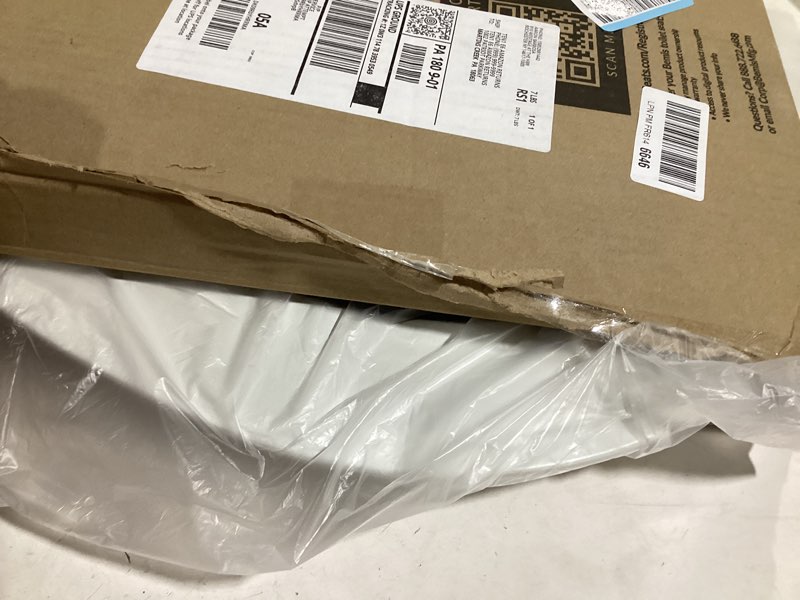 Condition photo showing New/Like New for Mayfair Cassel Slow Close Toilet Seat, Easy Clean, Non Slip Premium Wood Seat, Easy Install, Made in USA, Round, White Round 1 - Toilet Seat