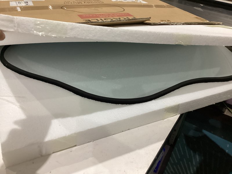 Condition photo showing Good Condition for dorlicecass irregular wall mirror - wall mirrors decorative 20"x36" black asymmetrical mirror tempered glass aviation aluminum alloy frame for bathroom, bedroom, living room, cloakroom, entryway black 20"l x 36"w