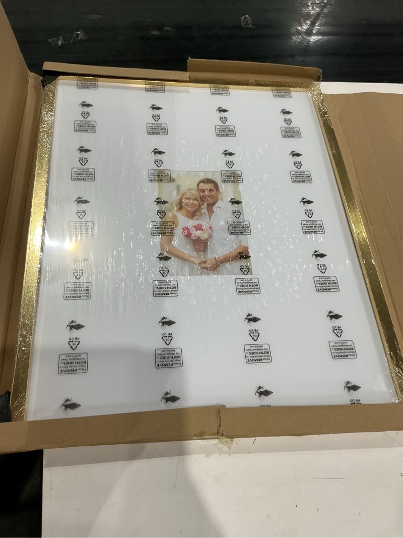 Condition photo showing Good Condition for lavie home 16x20 wedding signable picture frame – gold 16x20 frame wood displays 5x7 pictures with mat, for graduation wedding signatures, anniversary keepsake picture frame 16x20 gold