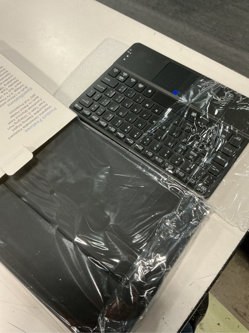 Condition photo showing Good Condition for harvopu compatible with ipad air 11 inch & air 5th/ air 4th generation case with keyboard - multi-touch trackpad, 7-color backlit, detachable folio keyboard cover for air 11-inch m4/m3/m2 (black)