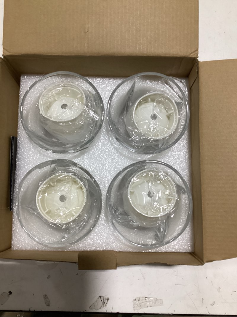 Condition photo showing As Is for whiskey glasses set of 4 with ice ball molds, 11 oz old fashioned glasses, twisted style bourbon glasses premium barware for whiskey, scotch, cognac - gifts for men 11 fl oz