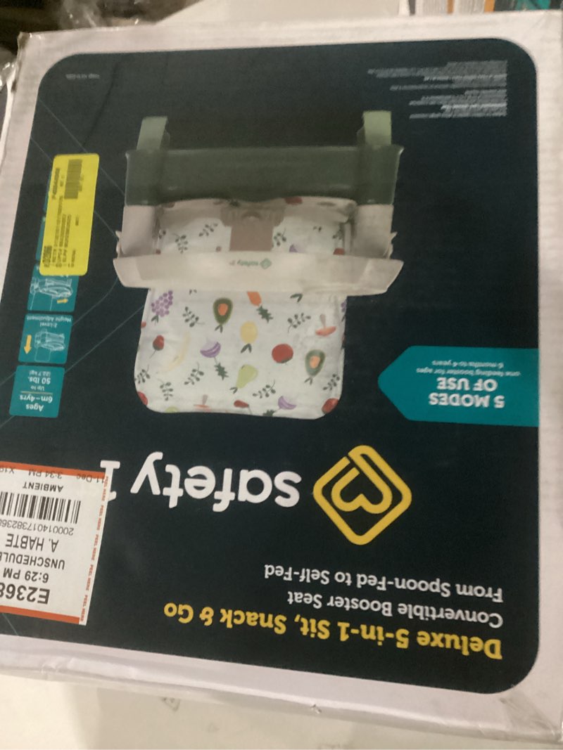 Condition photo showing New/Like New for deluxe 5-in-1 sit, snack & go convertible booster seat