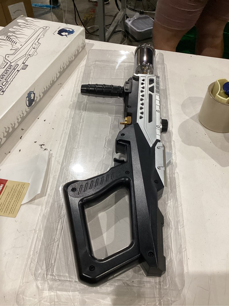 Condition photo showing Good Condition for powerful propane torch gun, kitchen torch with adjustable flame, flamethrower blow torch gun, gas welding kits for bbq, searing steak, camping & charcoal torch lighter(tank not included) silver&black