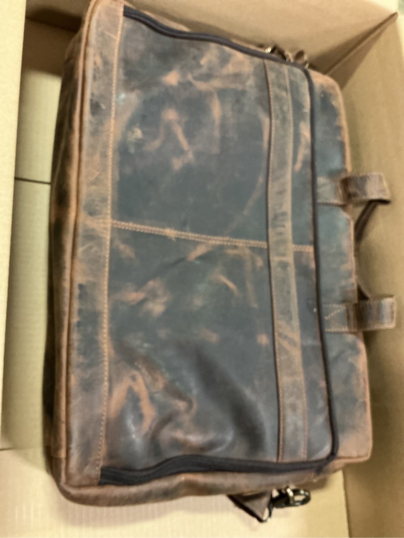 Condition photo showing As Is for VC VINTAGE COUTURE Leather briefcase bag for men Leather Laptop Bags For Men and Women Travel Messenger Bag 18" Briefcase 18" Vintage Brown