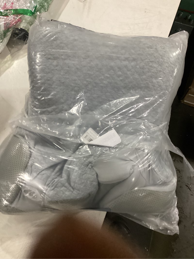 Condition photo showing Good Condition for reading pillow for bed, leaning, lying and prone, ergonomic memory foam bed wedge pillow for headboard, floor cushions, chin & back support pillows on bedrest couch floor- grey