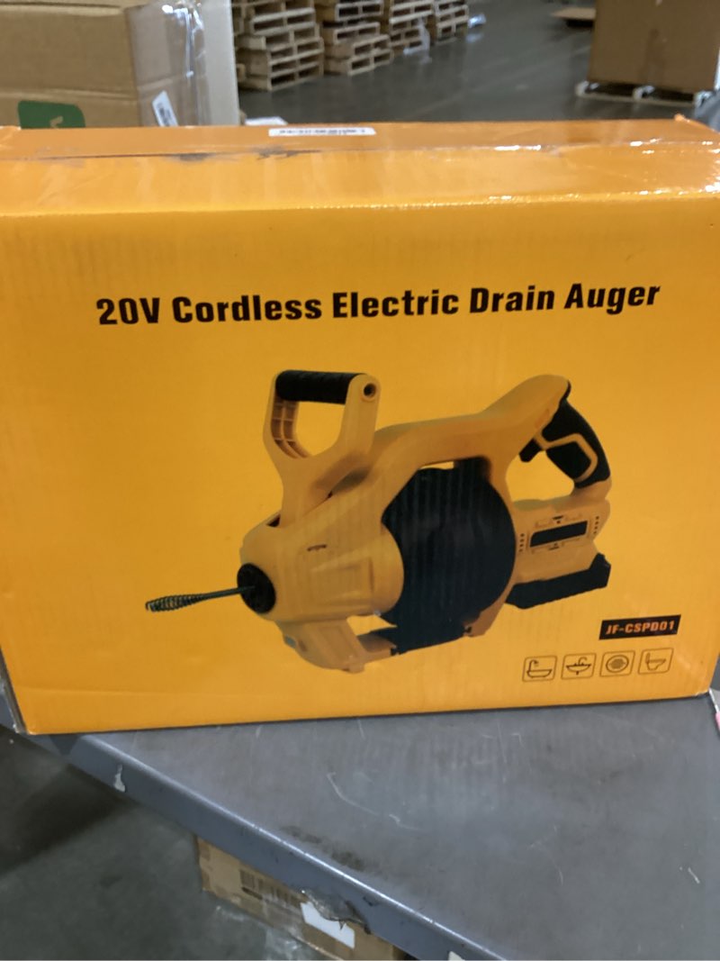 Condition photo showing New/Like New for cordless drain auger compatible with de-walt 20v battery, drain snake for sink,123456