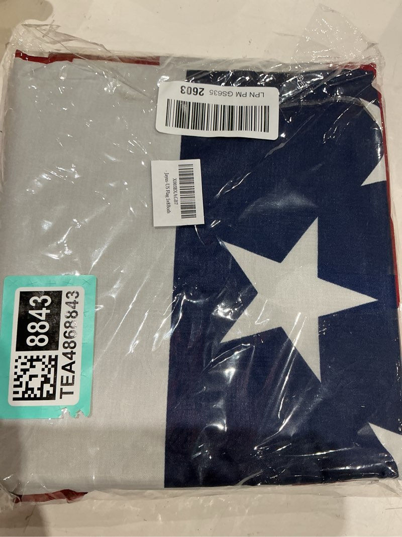 Condition photo showing New/Like New for jayus american us flag 5x8 ft outdoor double sided - vivid color 220d heavy duty united states flag banner with 3 grommets us 5x8 flag (double sided)
