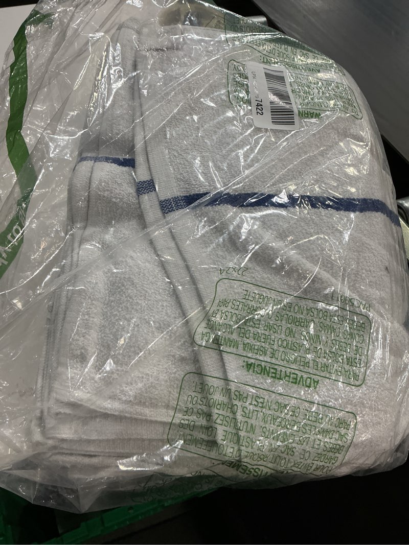 Condition photo showing New/Like New for Avalon Towels Terry Bar Mop Towels (Value Pack of 36) Size 16"x19" – Absorbent and Durable, Multipurpose Cleaning Rags, Cotton Cleaning Cloths, Terry Cloth Rags, Reusable Shop Rag Pack of 36 Blue Stripe