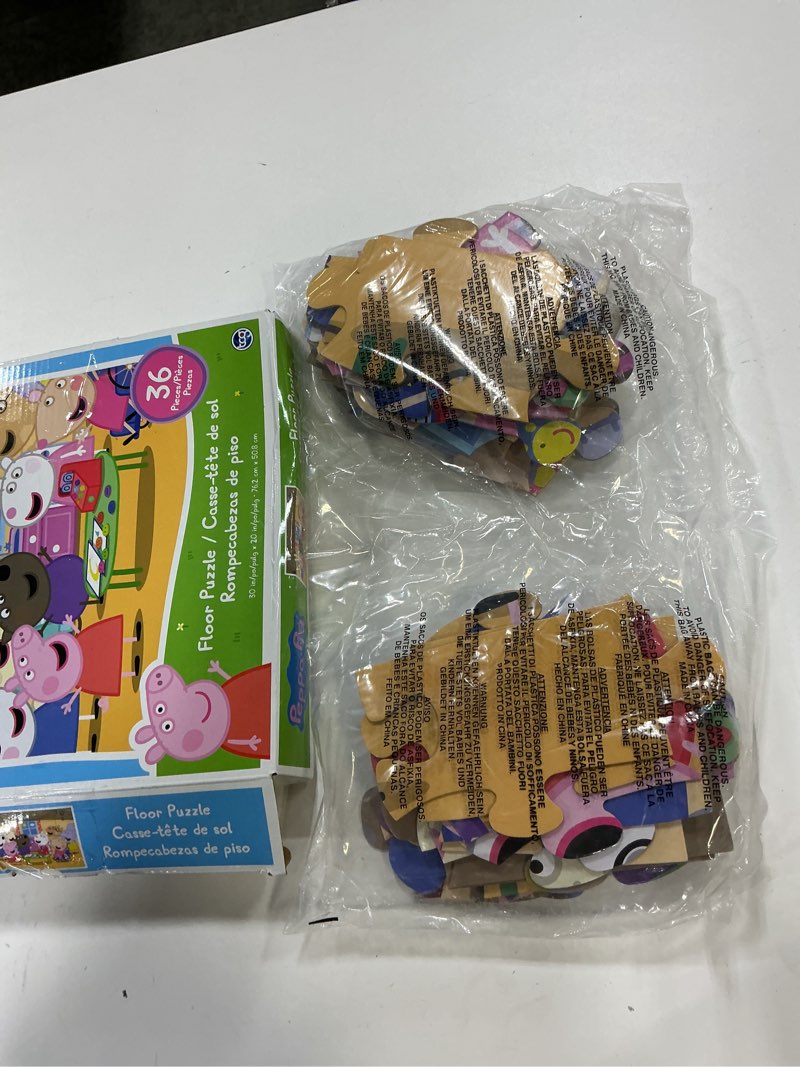 Condition photo showing Good Condition for Peppa Pig Floor Puzzle for Kids 3-5 - Bundle with 36 Pc Jigsaw Puzzle Plus Stickers, More | 20" x 30" Peppa Pig Puzzles for Girls, Kids, Toddlers