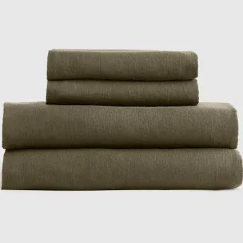 european linen sheet set, king, dusty olive