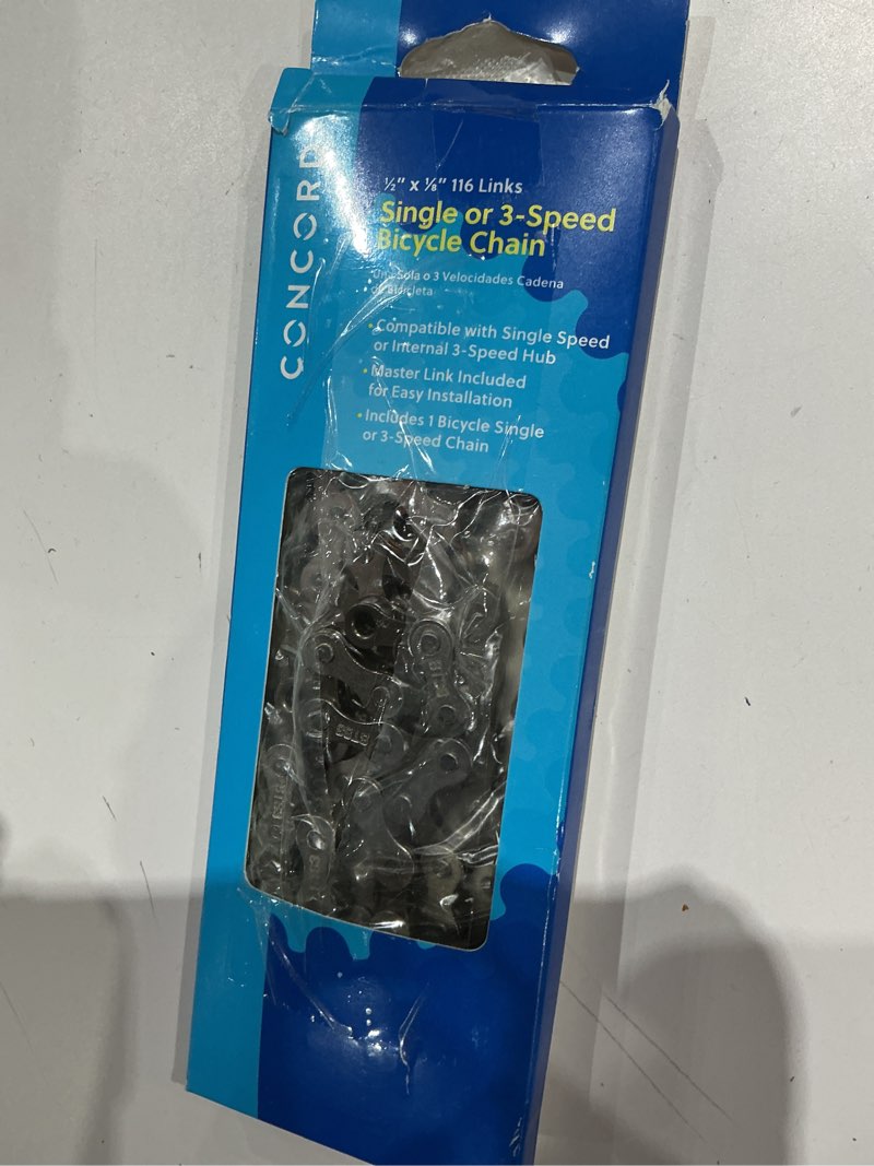 Condition photo showing As Is for concord replacement multi-speed steel bicycle chain, 10-24 speed