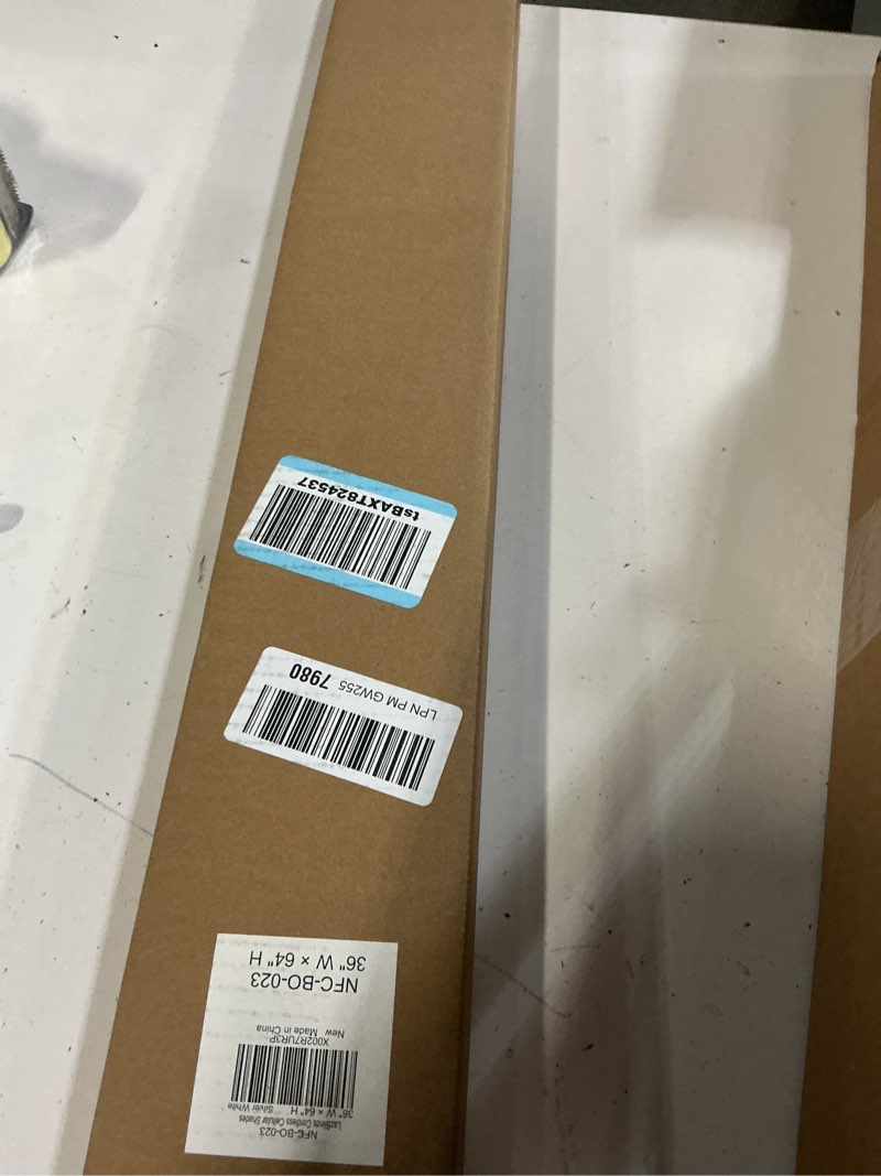 Condition photo showing New/Like New for lazblinds cordless cellular shades, no tools no drill blackout honeycomb shades pleated blinds for windows, 36" w x 64" h, silver white blackout-silver white 36'' w x 64'' h
