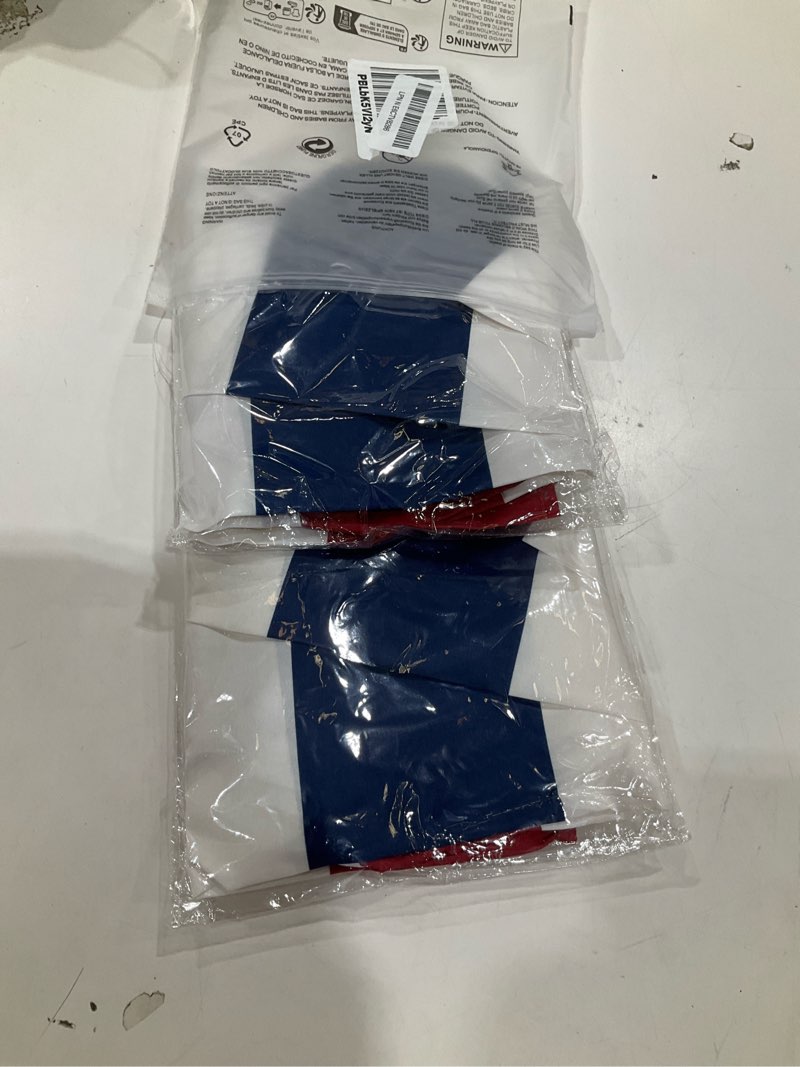 Condition photo showing Good Condition for american flag bunting patriotic pleated fan flag usa flags with brass grommets and zip ties for 4th of july memorial day decoration outdoor (1.5x3 feet)