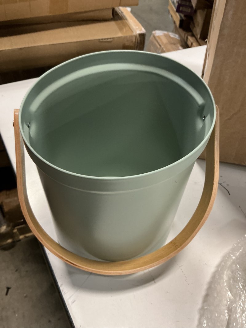 Condition photo showing As Is for bamboozle countertop compost bin kitchen | 1 gallon | odorless composting bin with filters | indoor compost bin with lid | plant based kitchen composter for food scraps & waste recycling | avocado