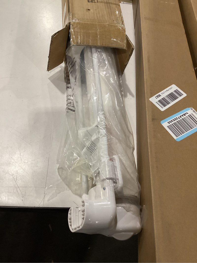 Condition photo showing Good Condition for 120 inch retractable baby gates 34 inch tall, retractable gate with reinforced strip design to prevent crawling through, 10 ft extra wide retractable dog gate for indoor/outdoor white 34" tall x 120" wide