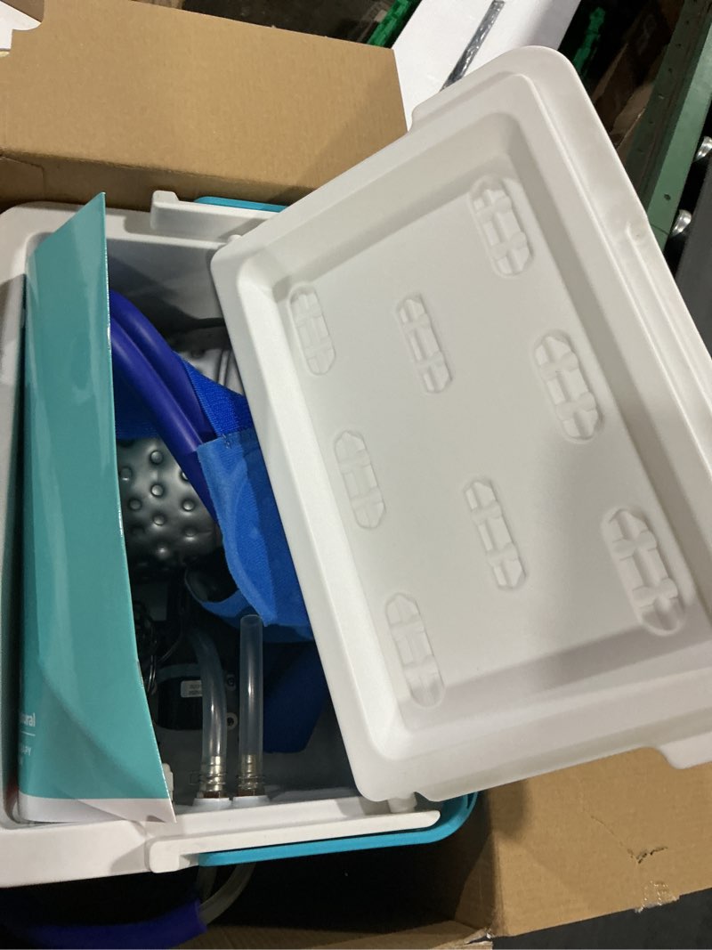 Condition photo showing As Is for cold therapy system with large shoulder pad â€” for post-surgery care, rotator cuff tears, swelling, sprains, inflammation, and other injuries â€” wearable, adjustable, ergonomic â€” cryotherapy freeze kit