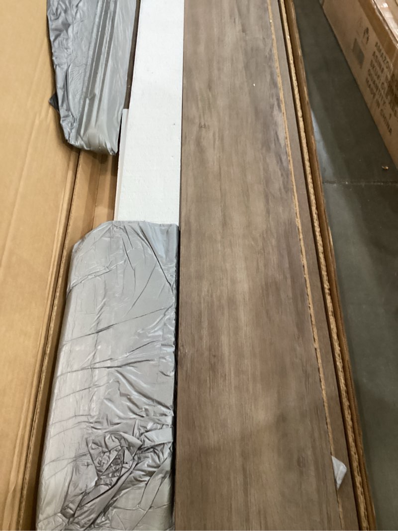 Condition photo showing Good Condition for prepac stylish flat wood panel headboard for king size beds, simplistic wooden king headboard 2.25" d x 81" w x 48" h, drifted gray, dhfk-1301-1 gray bed