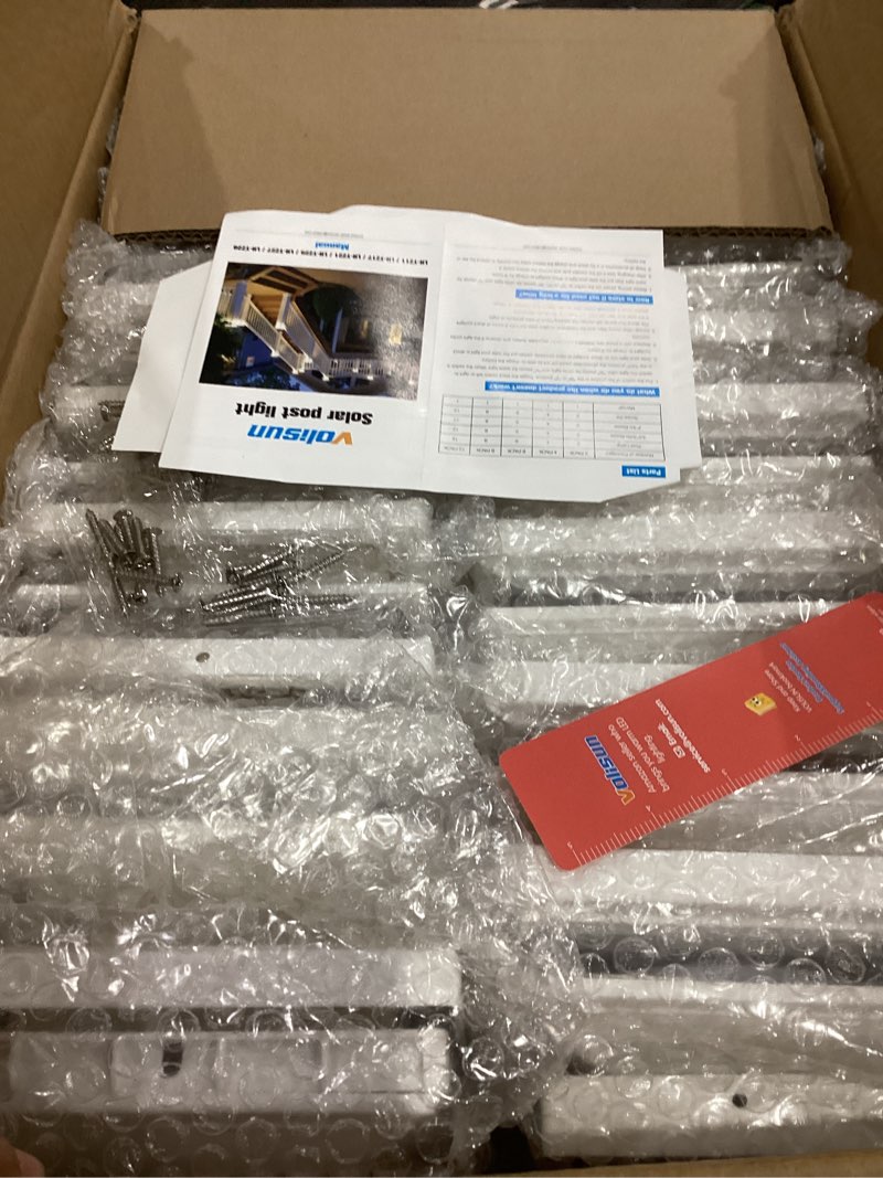 Condition photo showing Good Condition for VOLISUN Solar Post Cap Light Outdoor Waterproof 16pack,Solar Fence - Post Lights for 4x4 5x5 6x6 Wooden/Vinyl Post,White Deck Cap Light Solar Powered with Warm White for Garden/Patio/Porch Off-White 16 Pack