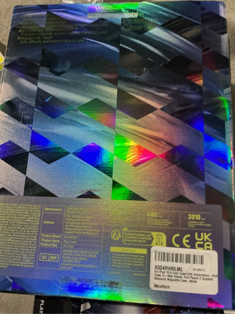 Condition photo showing Good Condition for SMARTDEVIL Magnetic Case for iPad 11th 10th Generation 2025/2022 (11"/10.9"), Lightweight Shockproof Protective Tablet Case Cover with Pencil Holder, Auto Wake/Sleep, 5 Standing Angles, White White iPad 10th