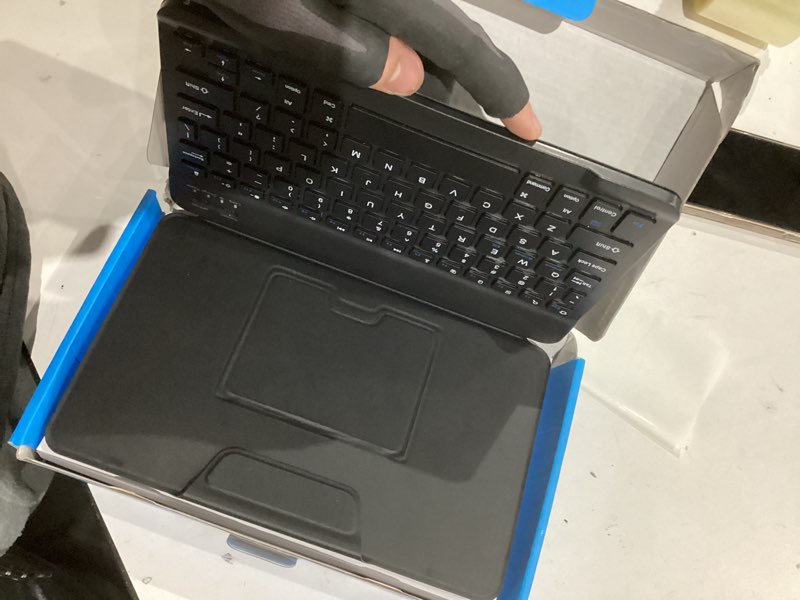 Condition photo showing New/Like New for Universal Bluetooth Keyboard and Case for Tablet/Phone/Laptop,Wireless Portable Slim Keypad and Mice Rechargeable Adjustable Bracket for iPad A16/Mini/Air/iPhone/Galaxy Z Fold Pure Black