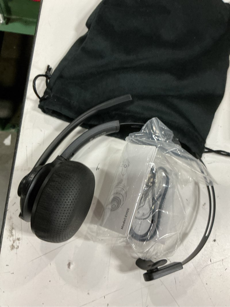 Condition photo showing Good Condition for wireless headset with microphone - bluetooth v5.2 headphones with usb dongle & mic mute for pc/computer/laptop/call center/zoom/online class/trucker - bluetooth headset, black, eh06u black no charging base