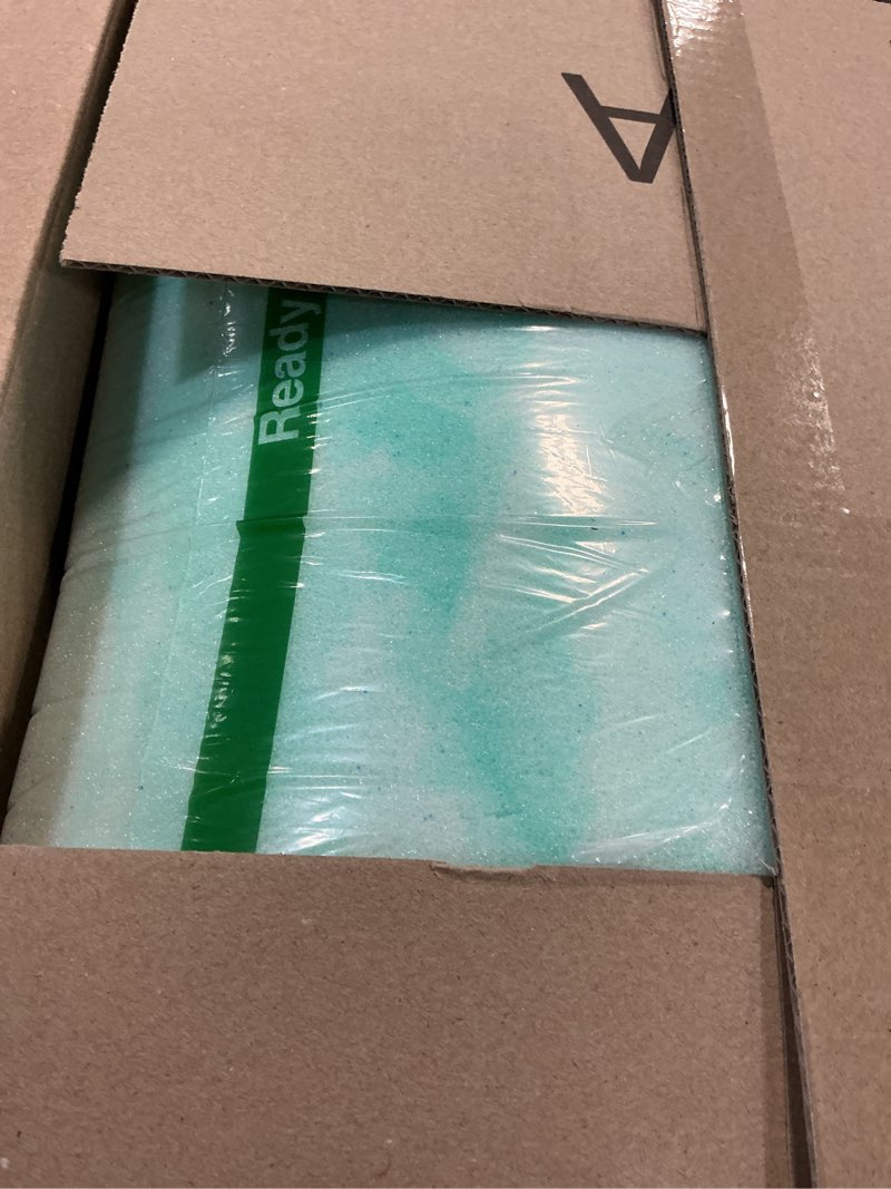 Condition photo showing As Is for sinweek 1.5 inch mattress topper 5-zone memory foam mattress topper pressure relieve soft mattress pad, certipur-us certified, twin size, green twin 1.5 inch-green
