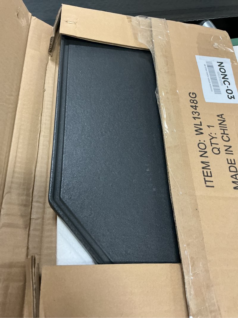 Condition photo showing As Is for JXGRIDL236 Cast Iron Griddle Replacement for GE Gas Stove Top, JGP5036SLSS, PGP7036SLSS PGP9036SL1SS PGP7036SL1SS PGP9036SLSS, GE Cafe CGP70362NS1, 5 Burner Griddle Plate Flat Cooktop.