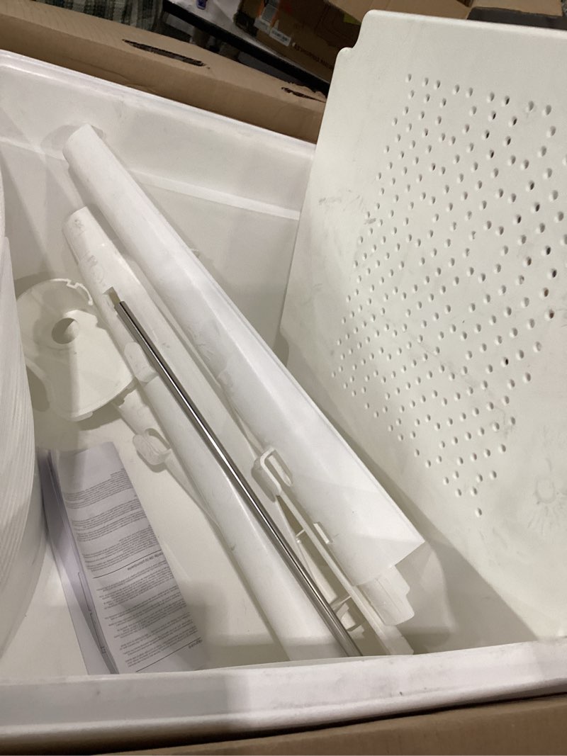 Condition photo showing Good Condition for Zenna Home Utility Sink for Laundry Room and Garage, Freestanding Laundry Sink for Garage or Kitchen, Indoor & Outdoor Utility Tub with Pull-Out Faucet, Towel Bar, 24" W x 24" D x 36.75" H, White