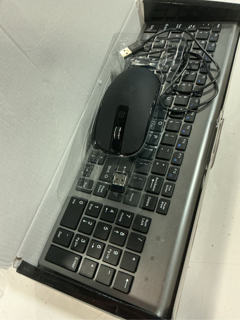 Condition photo showing Good Condition for topmate wireless keyboard and mouse ultra slim combo, 2.4g silent compact usb 2400dpi mouse and scissor switch backlit keyboard set, for pc/laptop/windows/mac/gaming - matte black bl matte black