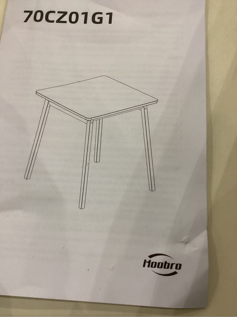 HOOBRO Bamboo Dining Table, Square Dining Table for 2, 27.6" Kitchen Table for Small Space, Writing 