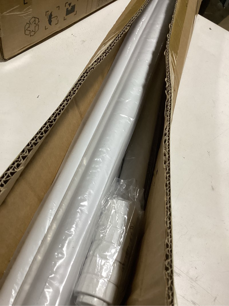 Condition photo showing Good Condition for ZYKOR Tension Curtain Rod 51-168 In (4-14Ft), No Drill Outdoor Curtain Rods for Patio, Shower Curtain Rod for Bathroom Renter Friendly, Heavy Duty Tension Rod for Window, Never Rust, White 51-168 Inches White