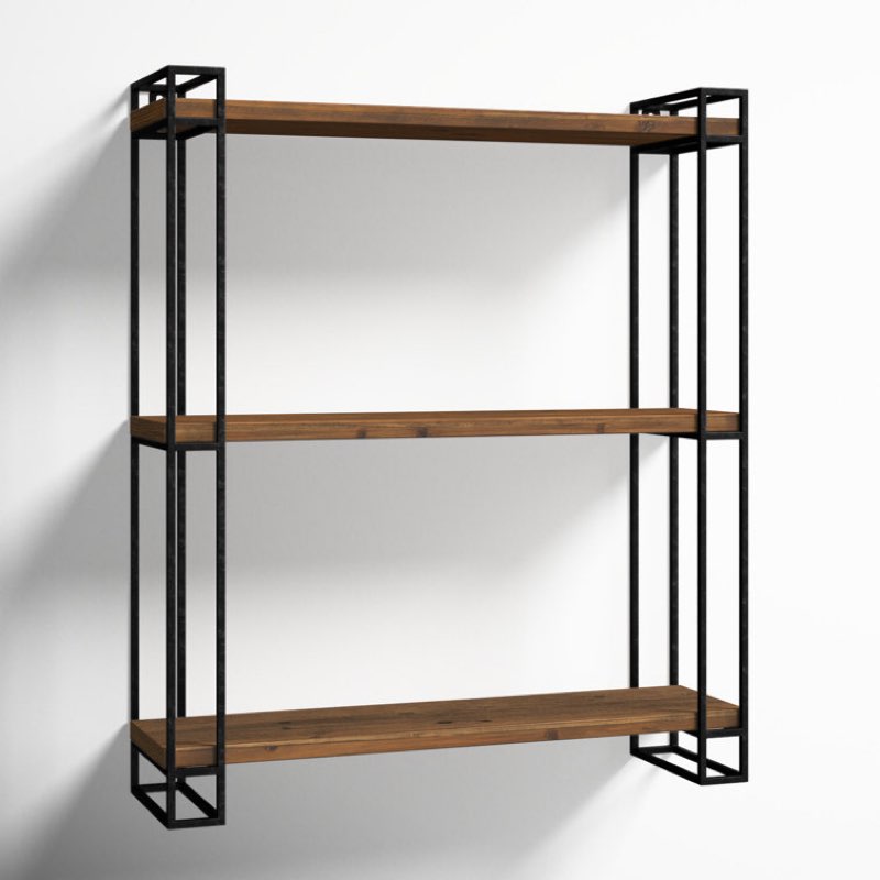  Birch Lane Burchill 3 Piece Pine Floating Shelf Finish: Brown/Black