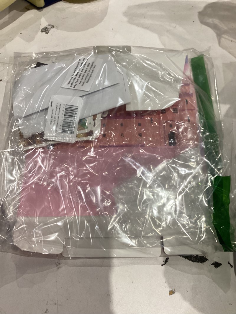 Condition photo showing As Is for Ranfashiong Valentines Box Kit for Kids DIY Mailbox with 38 Greeting Cards for School Classroom Castle Design, Boys and Girls Gifts Exchange Party Supplies Pink