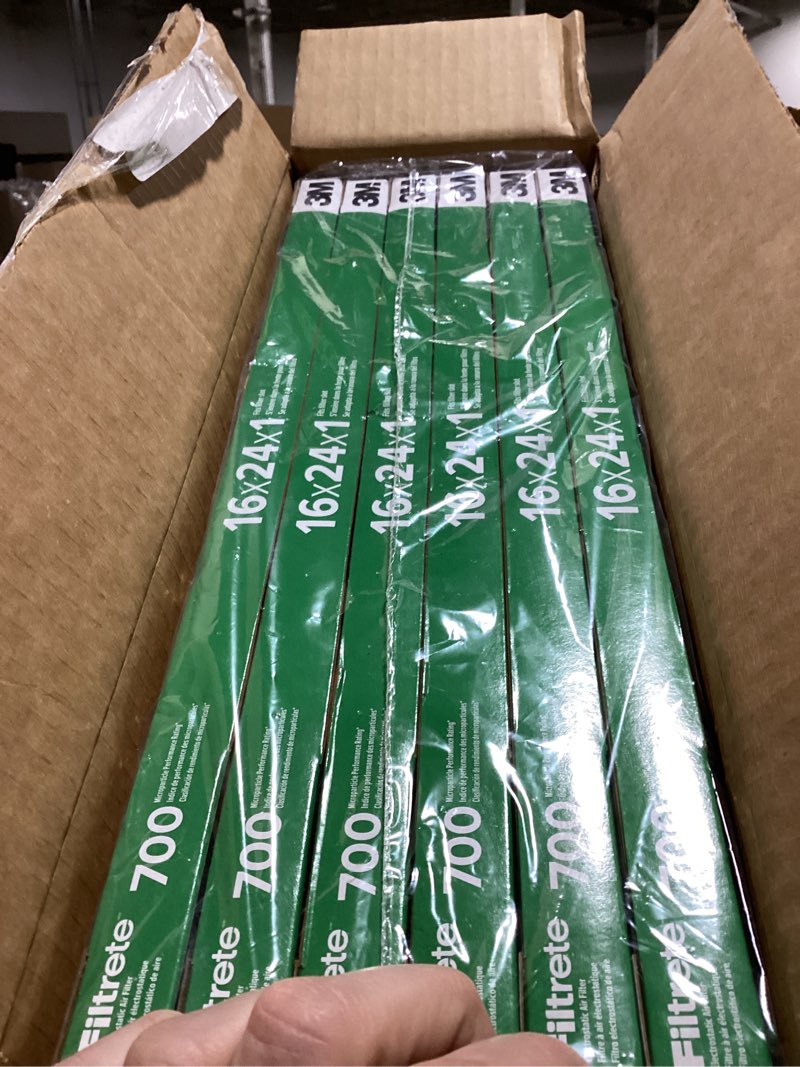 Condition photo showing Good Condition for filtrete 16x24x1 ac furnace air filter, mpr 700, merv 8, tough on pollen, easy on airflow, 3-month pleated 1-inch electrostatic air cleaning filter, 6-pack (actual size 15.81 x 23.81 x 0.81 in)