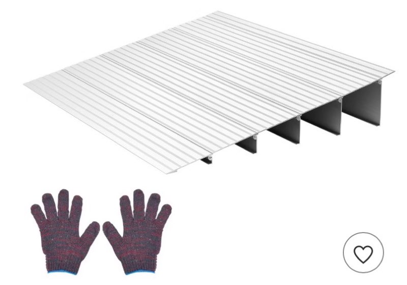 VEVOR Door Threshold Ramp, 5 inch Rise, Aluminum Alloy Threshold Ramp Rated 800 lbs Load Capacity, Handicap Ramps for Home Steps, White
