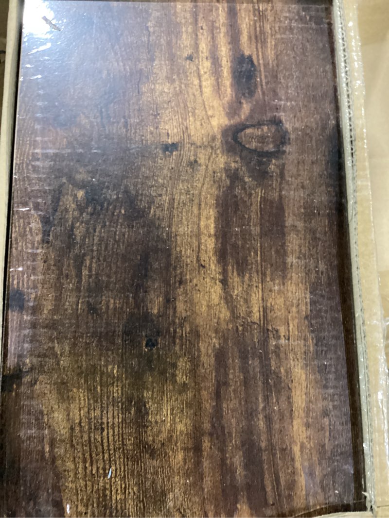 Condition photo showing Good Condition for ballucci floating shelves for wall, 24" wood wall shelf set of 2, with invisible brackets for bathroom, living room, bedroom, kitchen, nursery, 8" deep, rustic brown rustic brown 2 23.6 in (1.5)