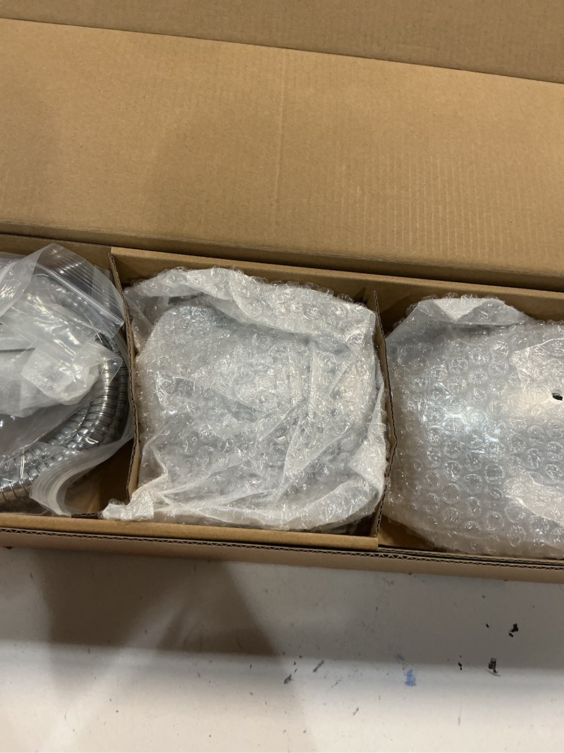 Condition photo showing New/Like New for Handheld Showerhead & Rain Shower Combo for Easy Reach, 27.5" Drill-free Stainless Steel Slide Bar, 5”of 5-setting Handheld Shower and Showerhead, with 5ft Hose - Polished Chrome