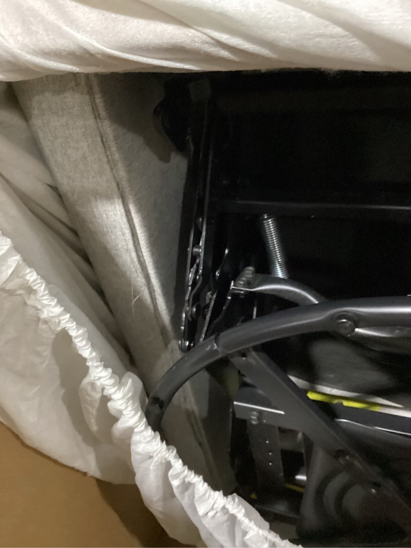 Condition photo showing Good Condition for Babyletto Kiwi Glider Recliner Nursery Chair w/ USB Ports - GREENGUARD Gold Certified - Water & Stain Resistant Glider Rocking Chair - Electronic, 270° Swivel, Performance Grey Eco-Weave Performance Grey Eco-weave Electronic